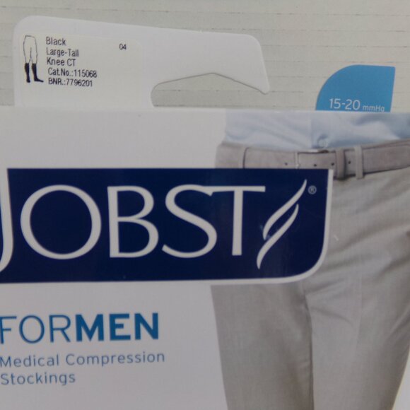 NWT New Medical Compression Stockings Large Tall 15-20mm Black Jobst Knee CT Men - Picture 2 of 11